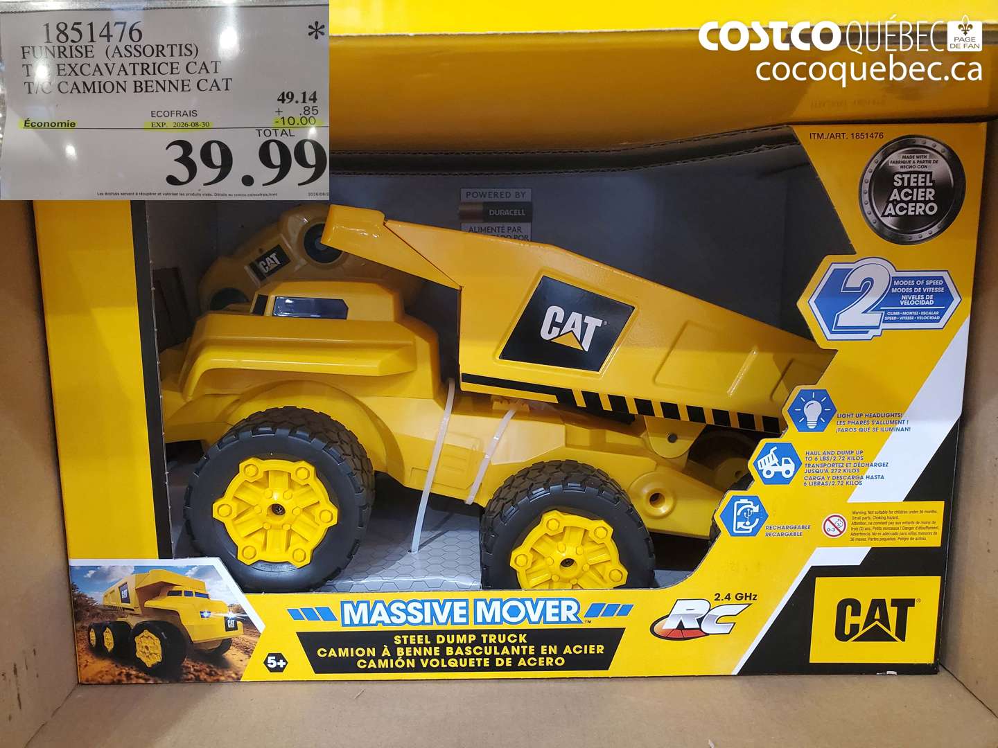 1851476 FUNRISE (ASSORTIS) EXCAVATRICE CAT CAMION BENNE CAT ($10.00 INSTANT SAVINGS EXPIRES ON 2026-08-30) $39.99