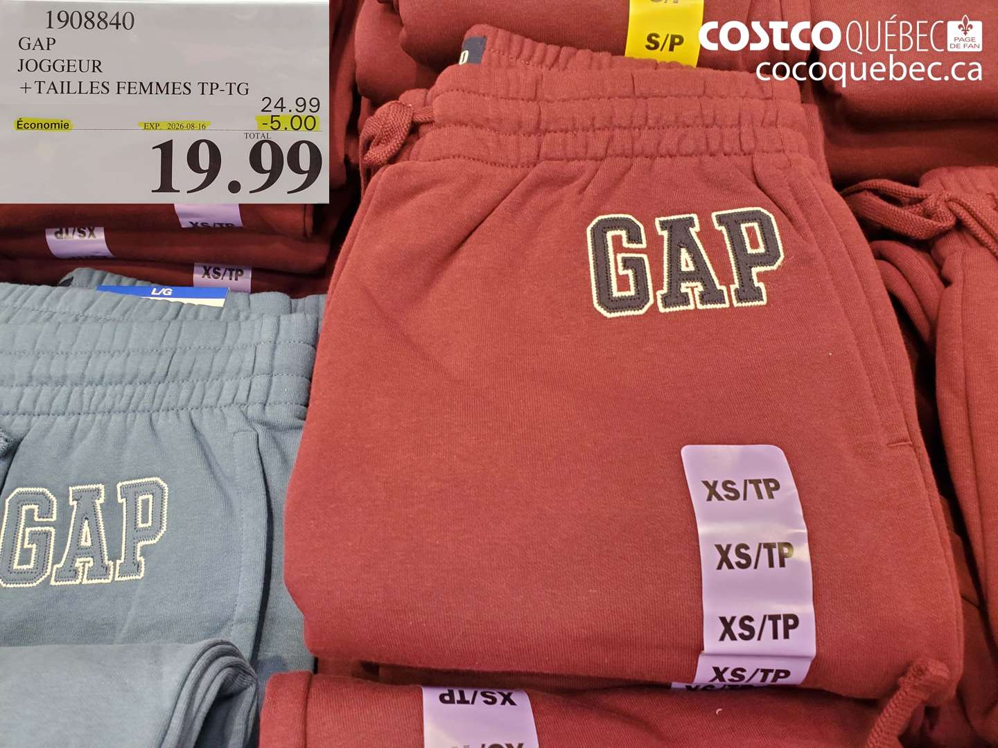 1908840 GAP JOGGEUR +TAILLES FEMMES TP-TG ($5.00 INSTANT SAVINGS EXPIRES ON 2026-08-16) $19.99
