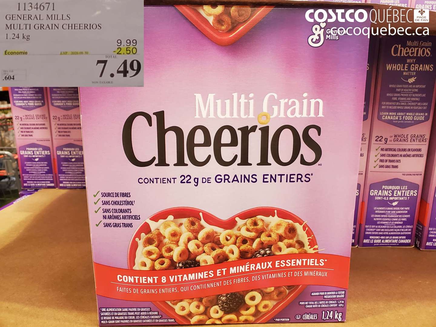1134671 GENERAL MILLS MULTI GRAIN CHEERIOS ($2.50 INSTANT SAVINGS EXPIRES ON 2026-08-30) $7.49
