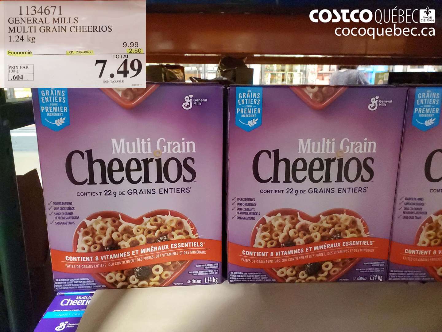1134671 GENERAL MILLS MULTI GRAIN CHEERIOS ($2.50 INSTANT SAVINGS EXPIRES ON 2026-08-30) $7.49