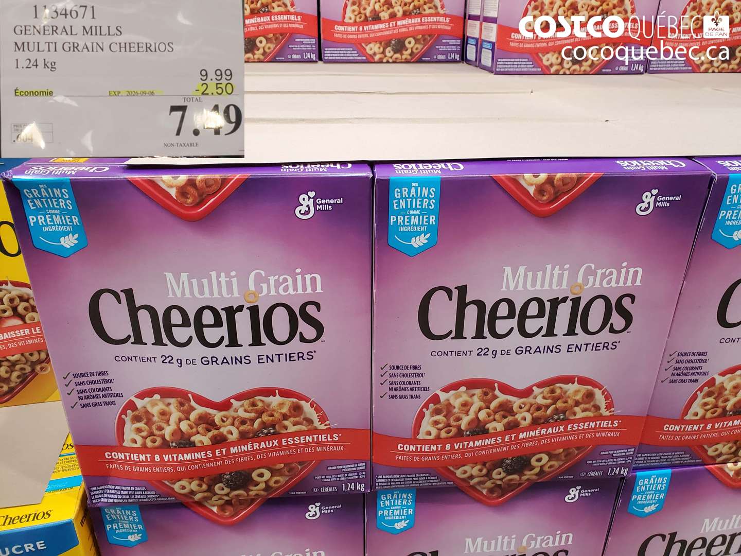 1134671 GENERAL MILLS MULTI GRAIN CHEERIOS ($2.50 INSTANT SAVINGS EXPIRES ON 2026-09-06) $7.49