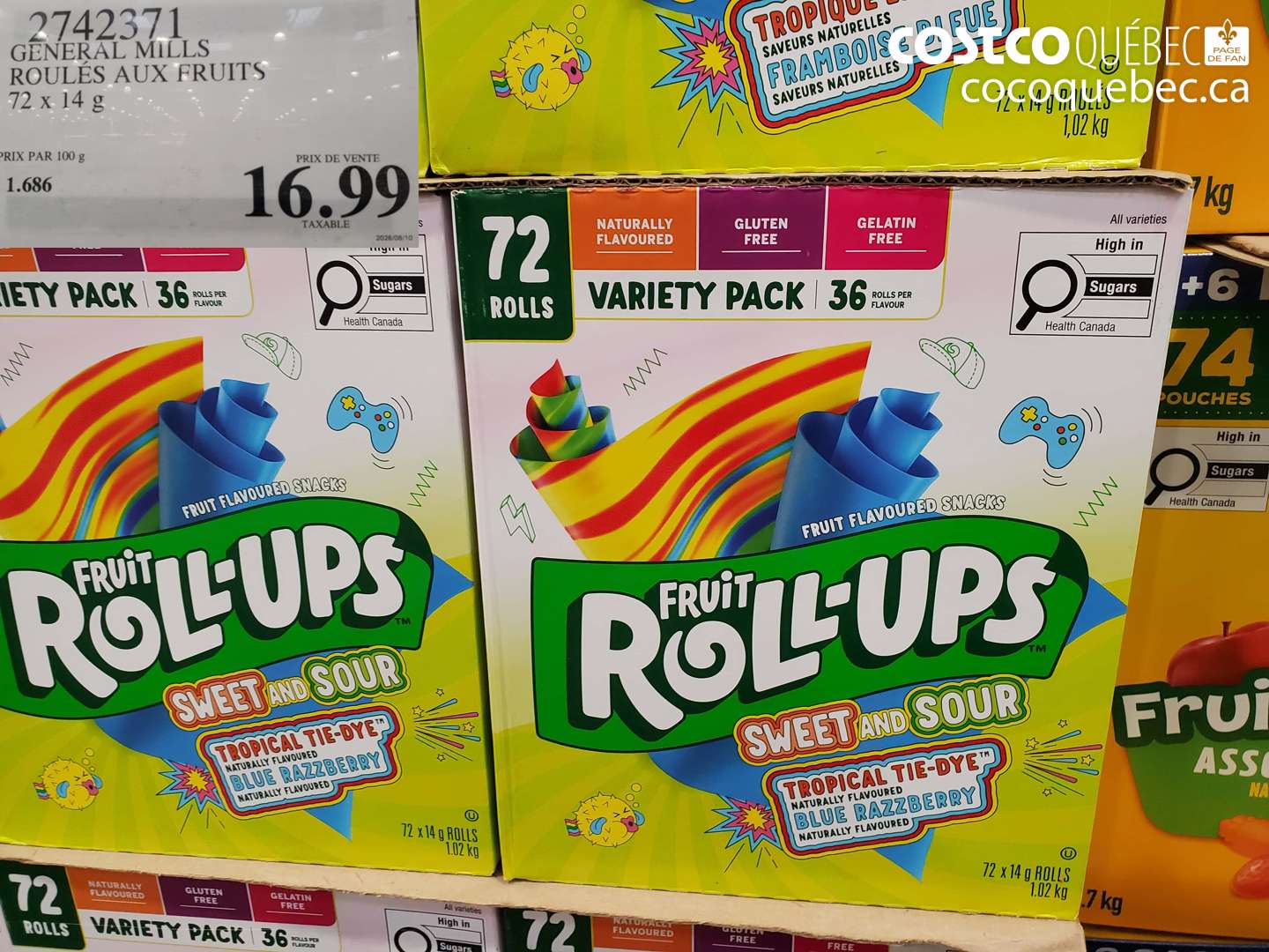 2742371 GENERAL MILLS ROULES AUX FRUITS $16.99