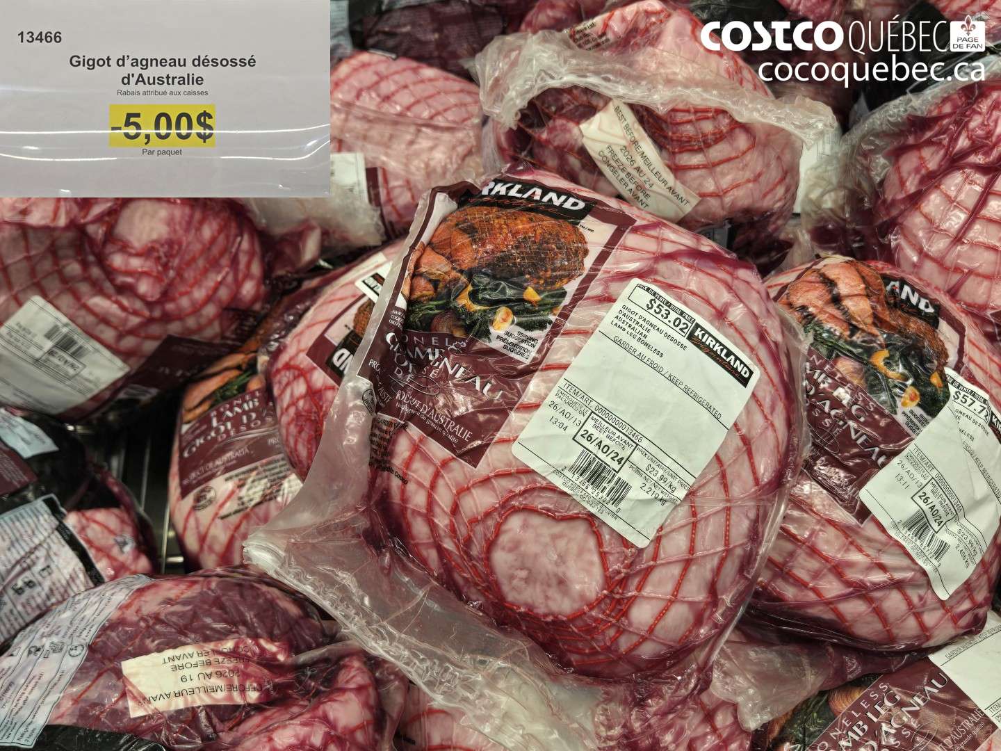 13466 GIGOT D’AGNEAU DÉSOSSÉ D'AUSTRALIE ($5.00 INSTANT SAVINGS)