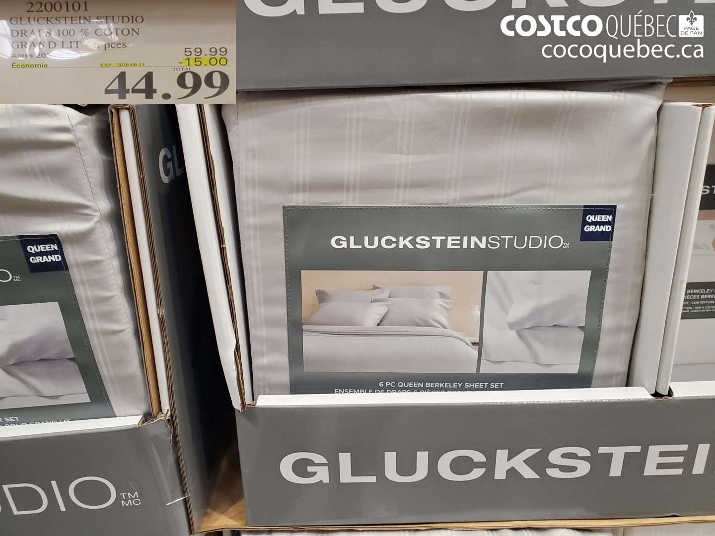 2200101 GLUCKSTEIN STUDIO DRAPS 100 % COTON GRAND LIT ($15.00 INSTANT SAVINGS EXPIRES ON 2026-09-13) $44.99