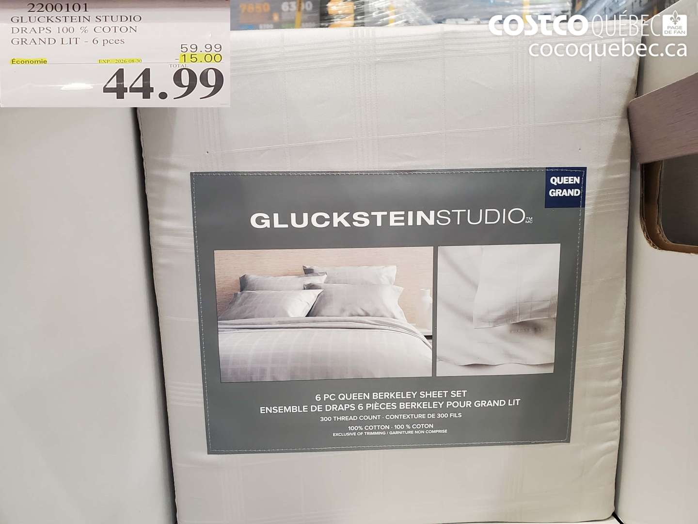 2200101 GLUCKSTEIN STUDIO DRAPS 100 % COTON GRAND LIT - 6 PCES ($15.00 INSTANT SAVINGS EXPIRES ON 2026-08-30) $44.99