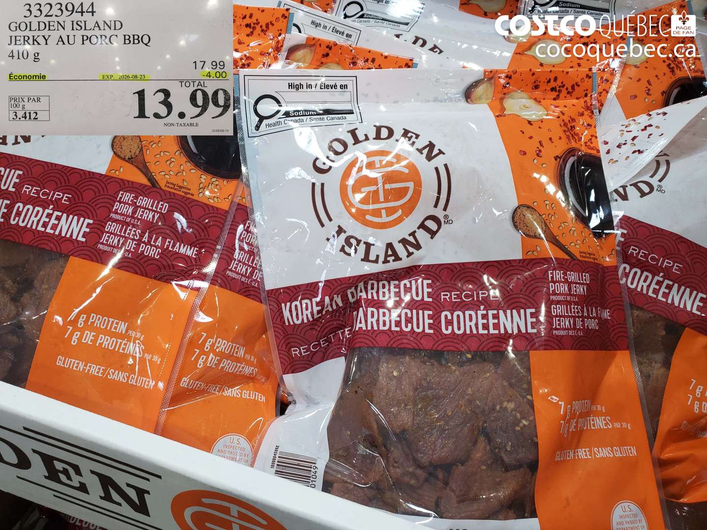 3323944 GOLDEN ISLAND JERKY AU PORC BBQ ($4.00 INSTANT SAVINGS EXPIRES ON 2026-08-23) $13.99