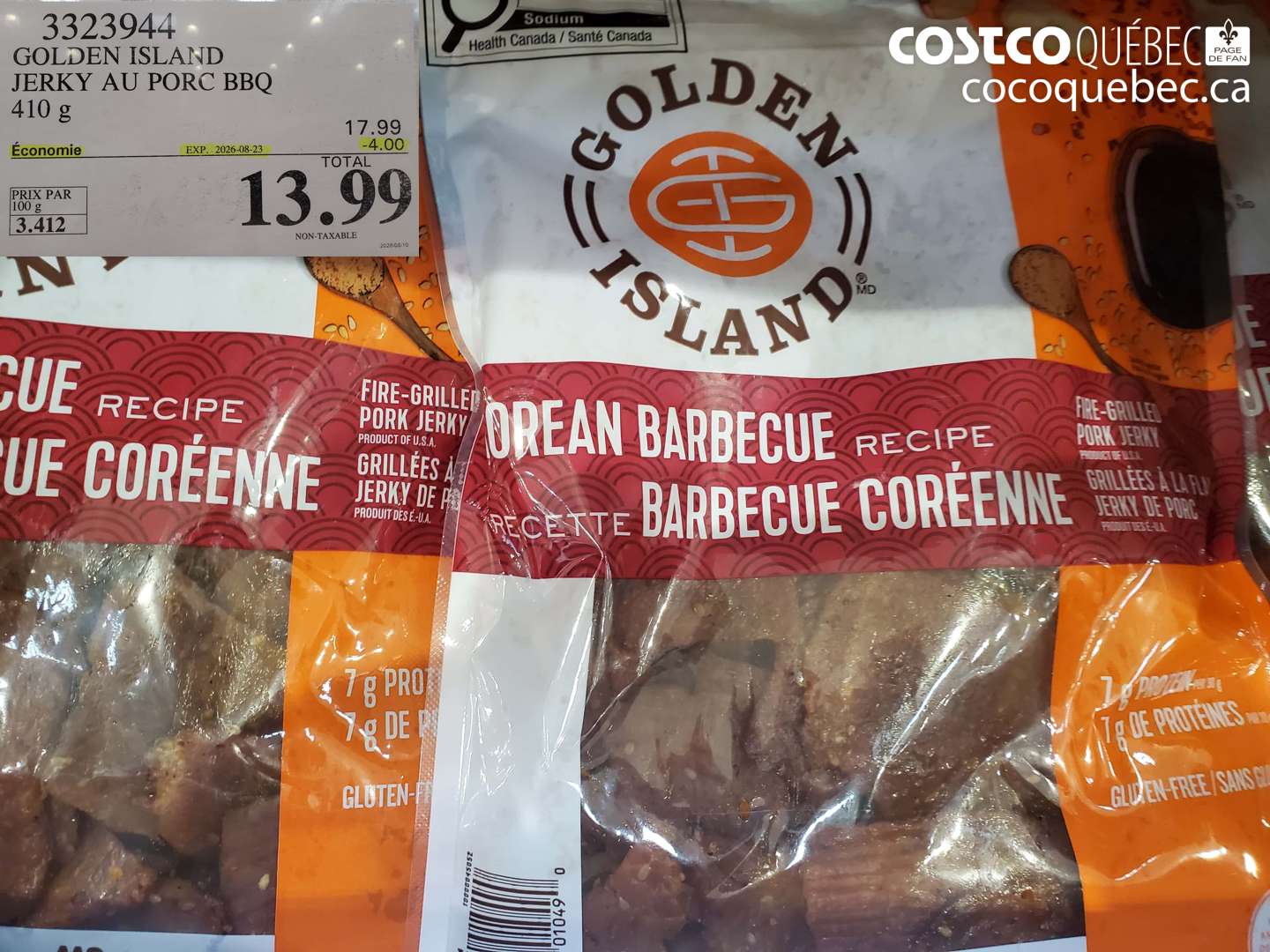 3323944 GOLDEN ISLAND JERKY AU PORC BBQ ($4.00 INSTANT SAVINGS EXPIRES ON 2026-08-23) $13.99