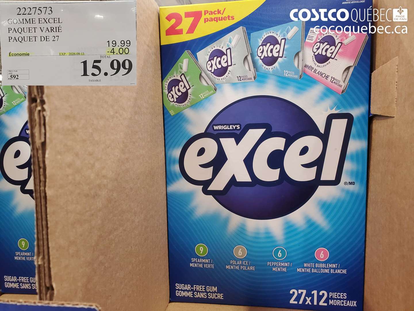 2227573 GOMME EXCEL PAQUET VARIÉ PAQUET DE 27 ($4.00 INSTANT SAVINGS EXPIRES ON 2026-09-13) $15.99