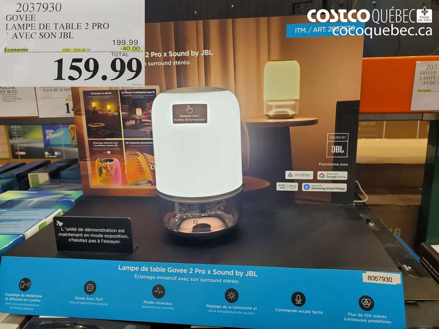 2037930 GOVEE LAMPE DE TABLE 2 PRO ($40.00 INSTANT SAVINGS EXPIRES ON 2026-08-30) $159.99
