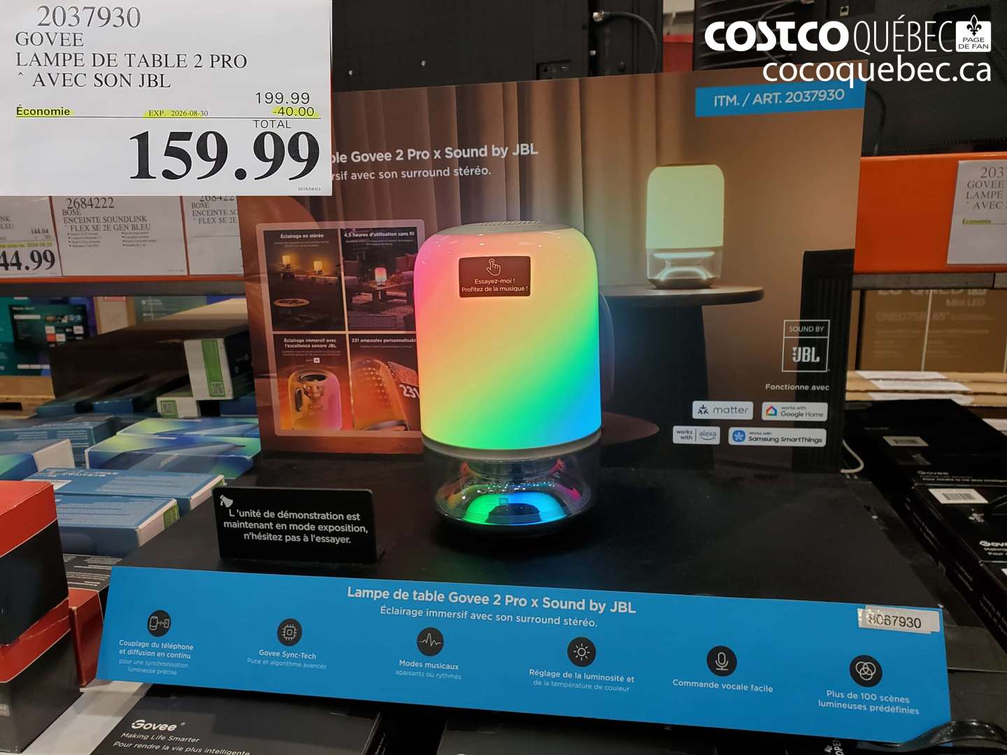 2037930 GOVEE LAMPE DE TABLE 2 PRO AVEC SON JBL ($40.00 INSTANT SAVINGS EXPIRES ON 2026-08-30) $159.99