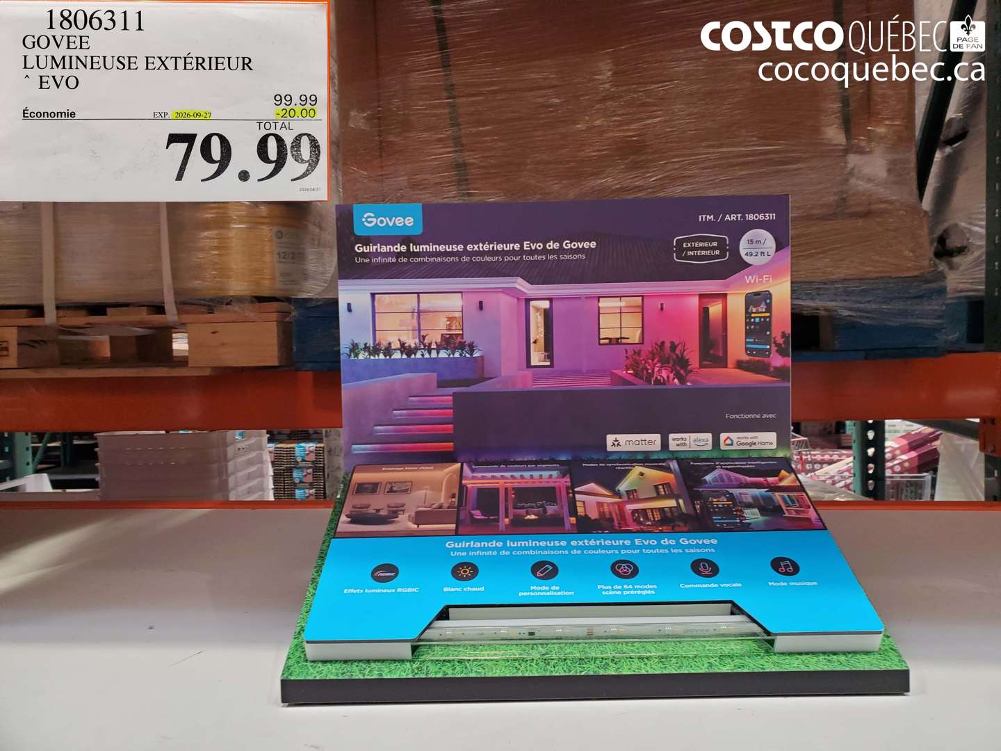 1806311 GOVEE LUMINEUSE EXTÉRIEUR EVO ($20.00 INSTANT SAVINGS EXPIRES ON 2026-09-27) $79.99