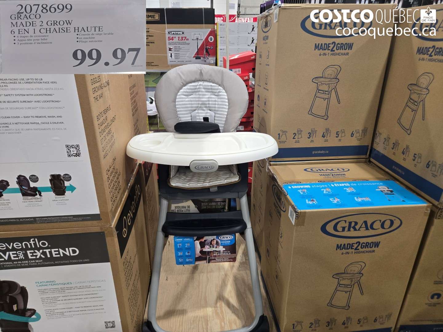 2078699 GRACO MADE 2 GROW 6 EN 1 CHAISE HAUTE $99.97