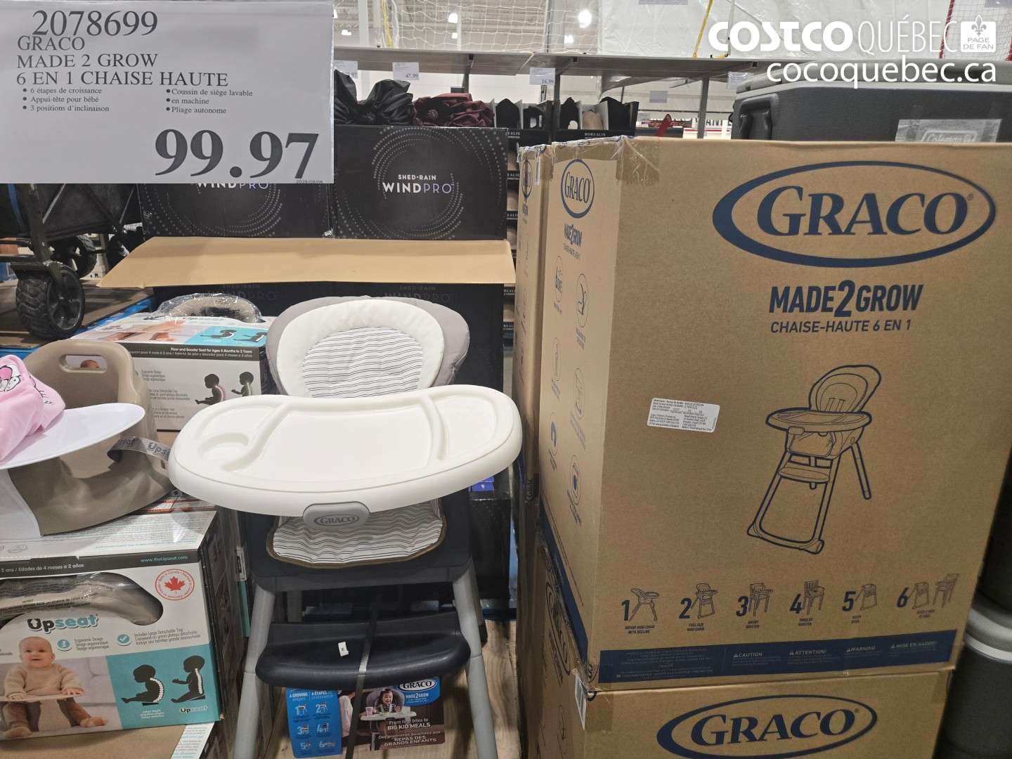 2078699 GRACO MADE 2 GROW 6 EN 1 CHAISE HAUTE $99.97