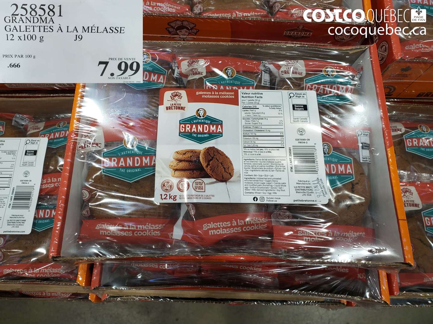 258581 GRANDMA GALETTES À LA MÉLASSE $7.99