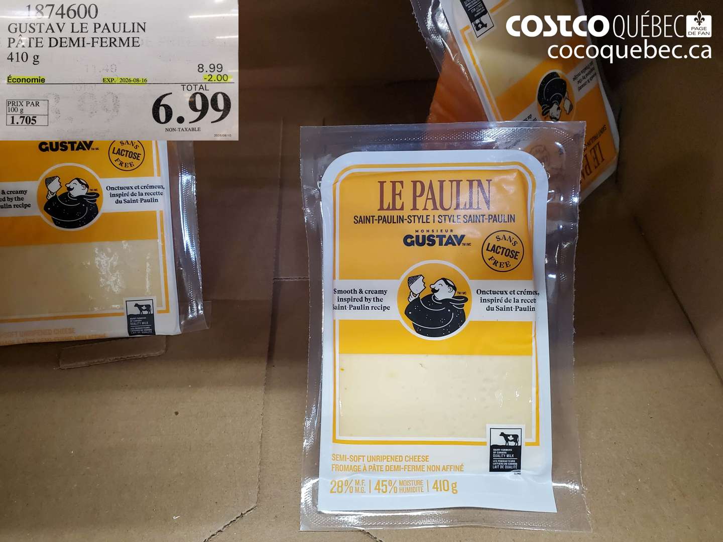 1874600 GUSTAV LE PAULIN PÂTE DEMI-FERME ($2.00 INSTANT SAVINGS EXPIRES ON 2026-08-16) $6.99