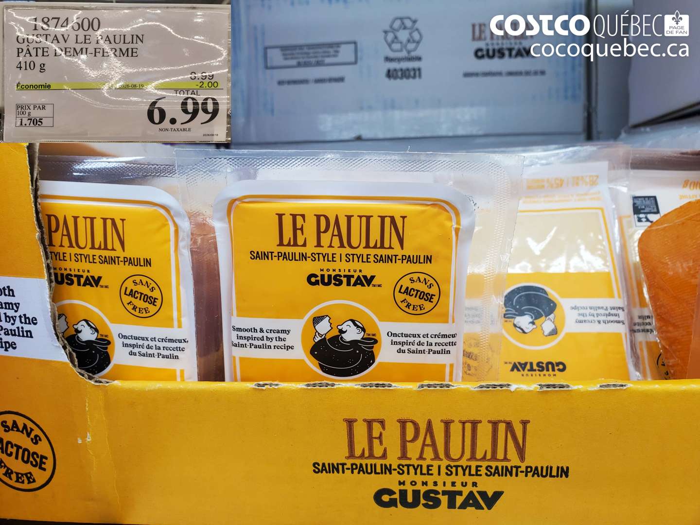 1874500 GUSTAV LE PAULIN PÂTE DEMI-FERME ($2.00 INSTANT SAVINGS EXPIRES ON 2026-08-19) $6.99