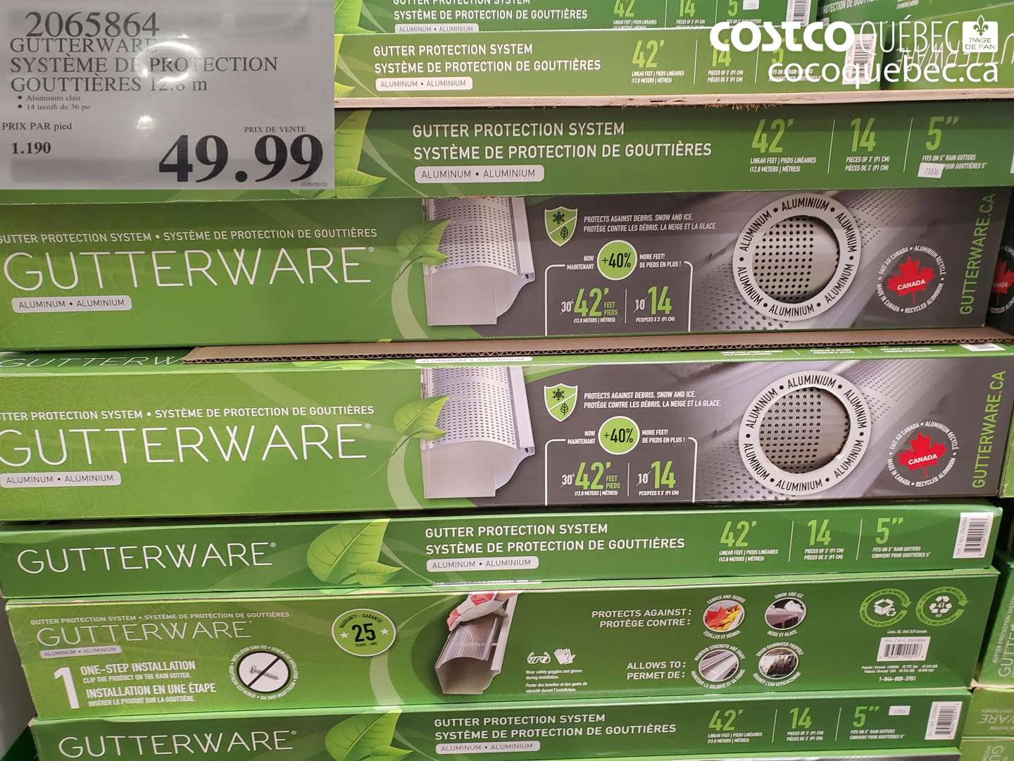 2065864 GUTTERWARE SYSTÈME DE PROTECTION GOUTTIÈRES 12.8 M $49.99