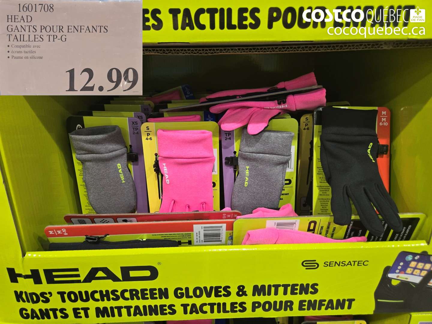 1601708 HEAD GANTS POUR ENFANTS TAILLES TP-G $12.99
