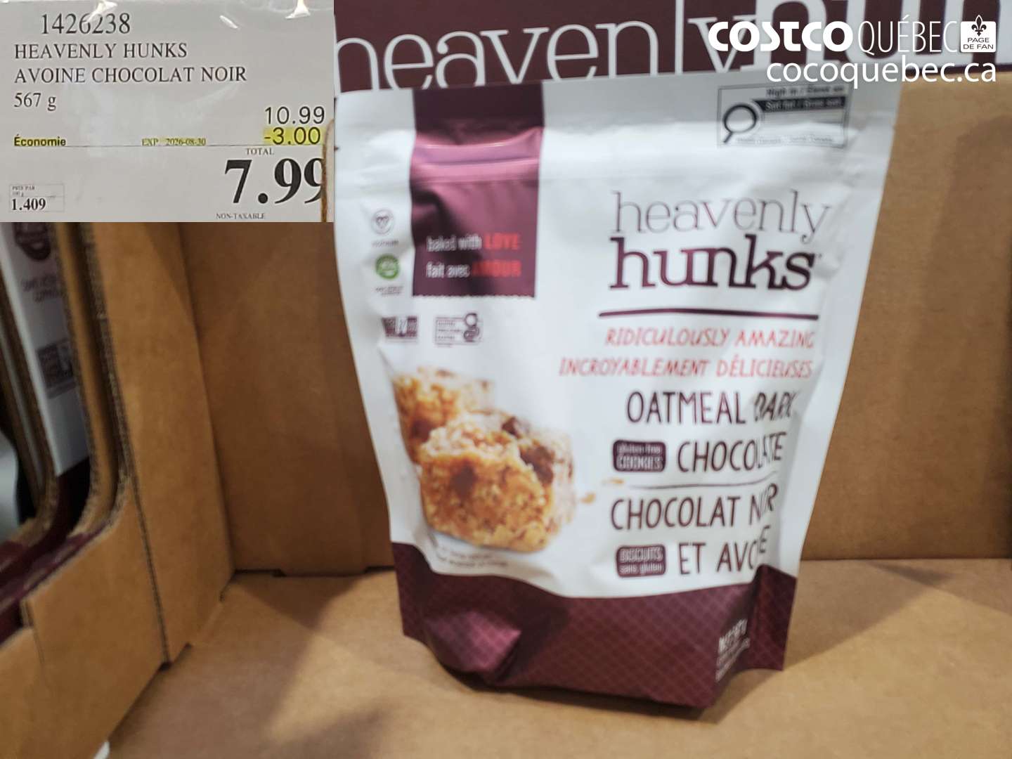 1426238 HEAVENLY HUNKS AVOINE CHOCOLAT NOIR ($3.00 INSTANT SAVINGS EXPIRES ON 2026-08-10) $7.99