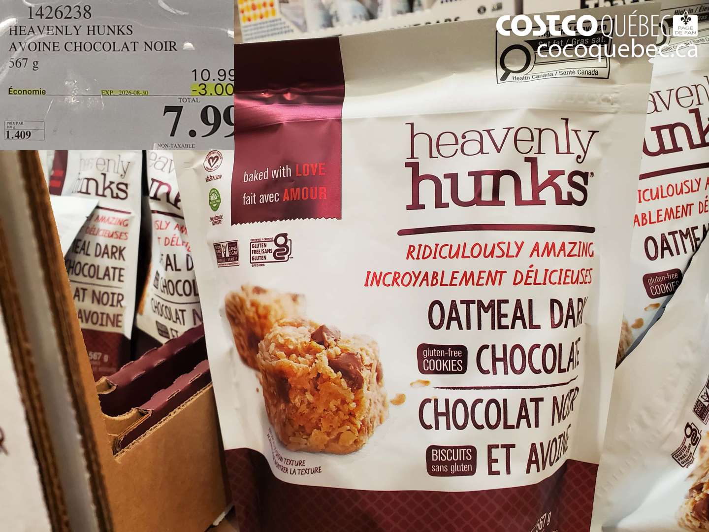 1426238 HEAVENLY HUNKS AVOINE CHOCOLAT NOIR 567 G ($3.00 INSTANT SAVINGS EXPIRES ON 2026-08-30) $7.99