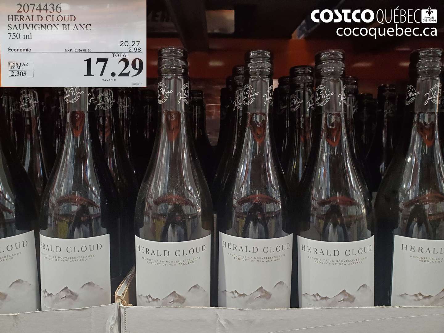 2074436 HERALD CLOUD SAUVIGNON BLANC ($2.98 INSTANT SAVINGS EXPIRES ON 2026-08-30) $17.29