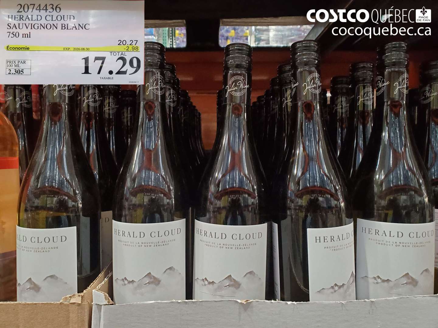 2074436 HERALD CLOUD SAUVIGNON BLANC ($2.98 INSTANT SAVINGS EXPIRES ON 2026-08-30) $17.29