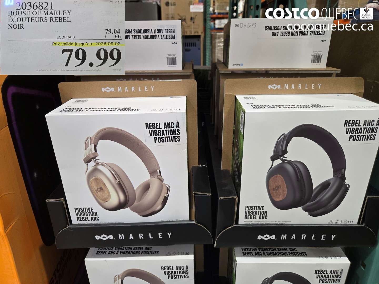 2036821 HOUSE OF MARLEY ÉCOUTEURS REBEL NOIR (EXPIRES ON 2026-09-02) $79.99