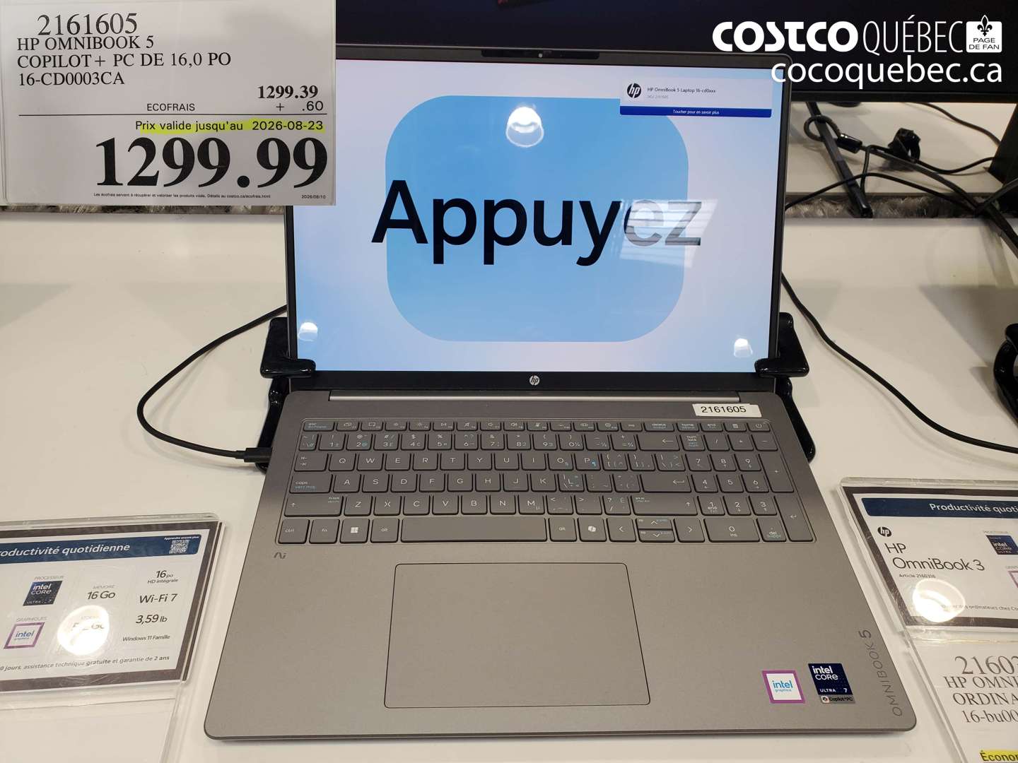 2161605 HP OMNIBOOK 5 COPILOT + PC DE 16,0 PO 16-CD0003CA (EXPIRES ON 2026-08-23) $1299.99