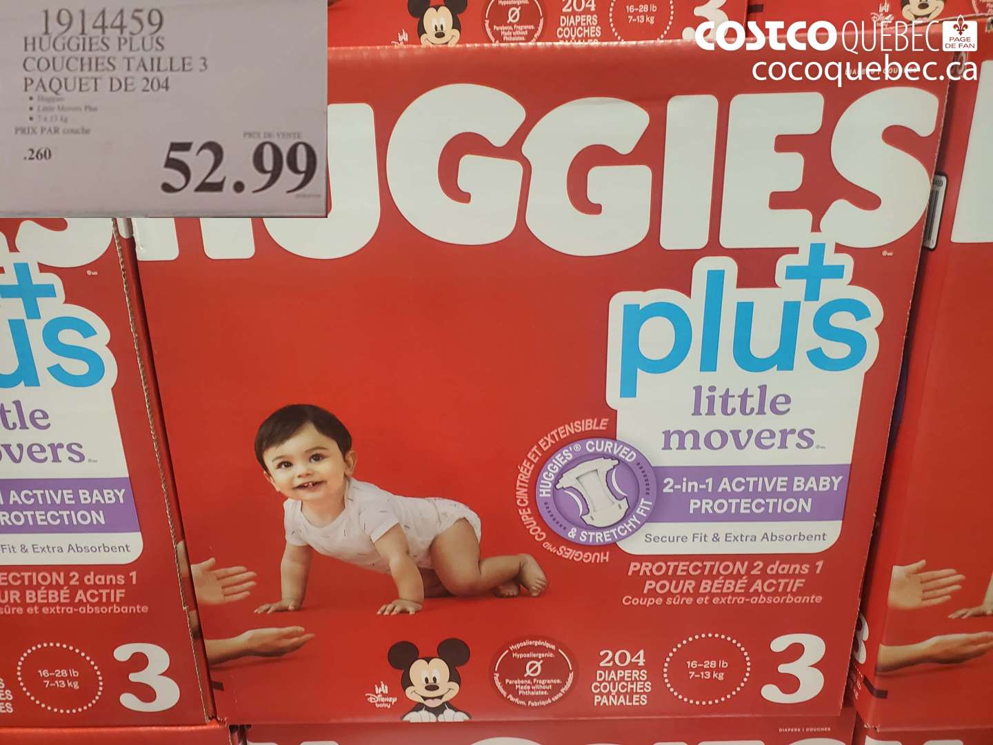 1914459 HUGGIES PLUS COUCHES TAILLE 3 PAQUET DE 204 $52.99