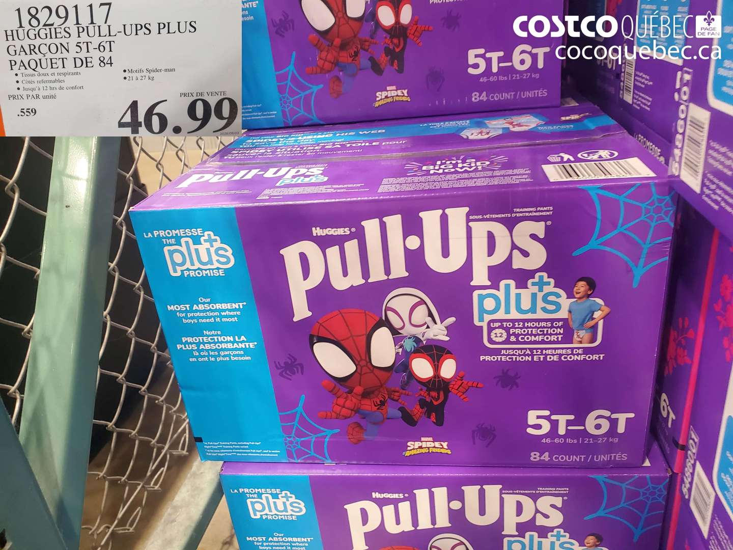 1829117 HUGGIES PULL-UPS PLUS GARÇON 5T-6T PAQUET DE 84 $46.99