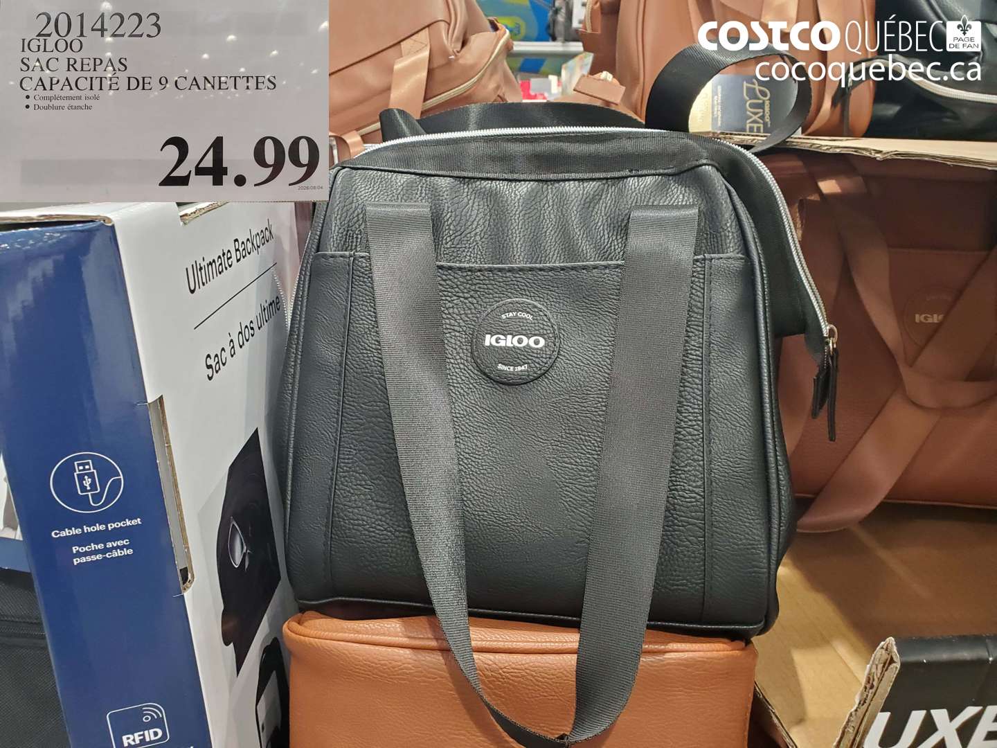 2014223 IGLOO SAC REPAS CAPACITÉ DE 9 CANETTES $24.99