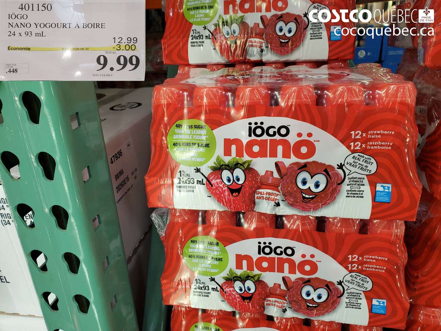 401150 IÖGO NANO YOGOURT À BOIRE ($3.00 INSTANT SAVINGS EXPIRES ON 2026-08-30) $9.99