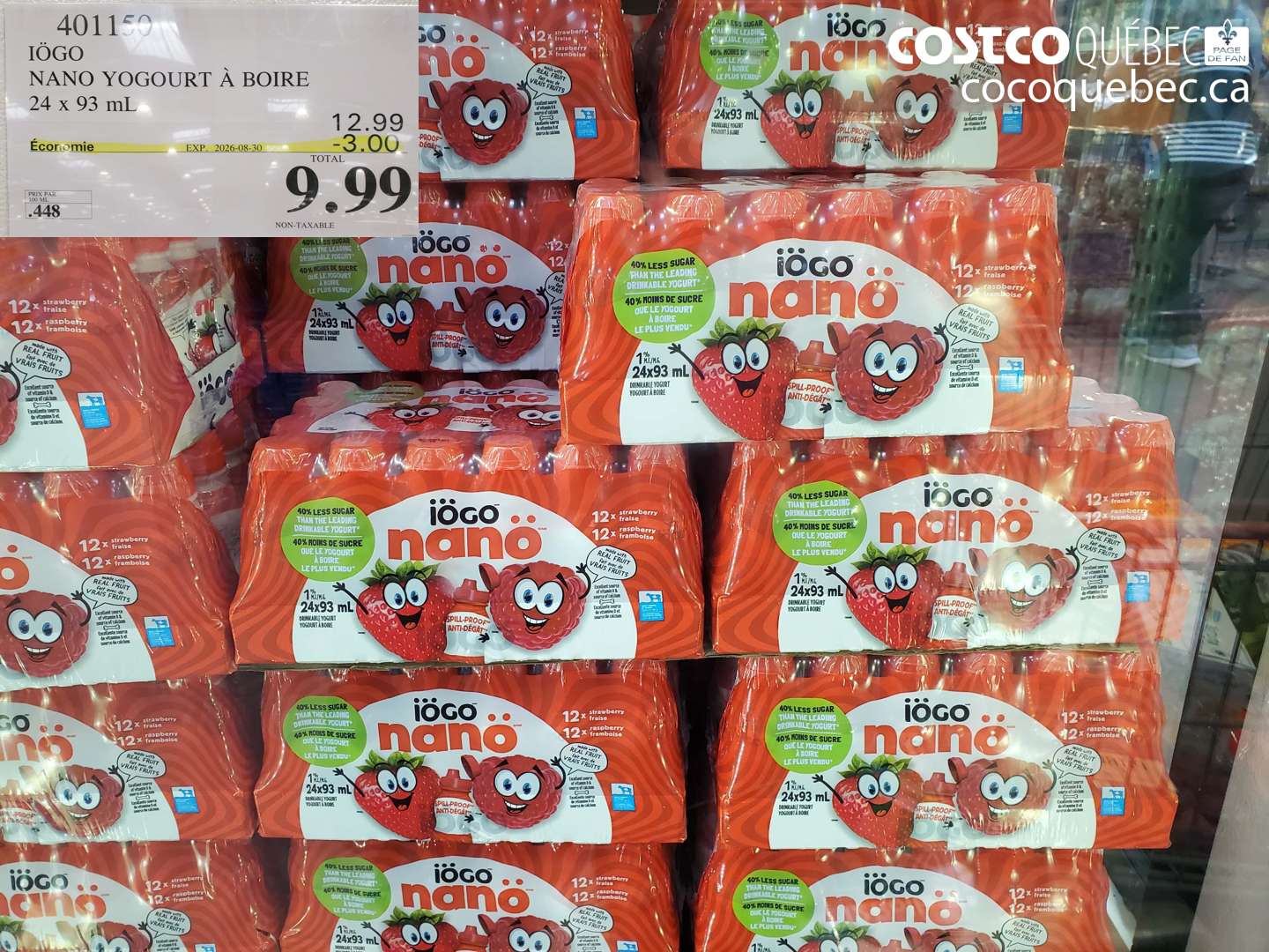 401150 IÖGO NANO YOGOURT À BOIRE 24 X 93 ML ($3.00 INSTANT SAVINGS EXPIRES ON 2026-08-30) $9.99
