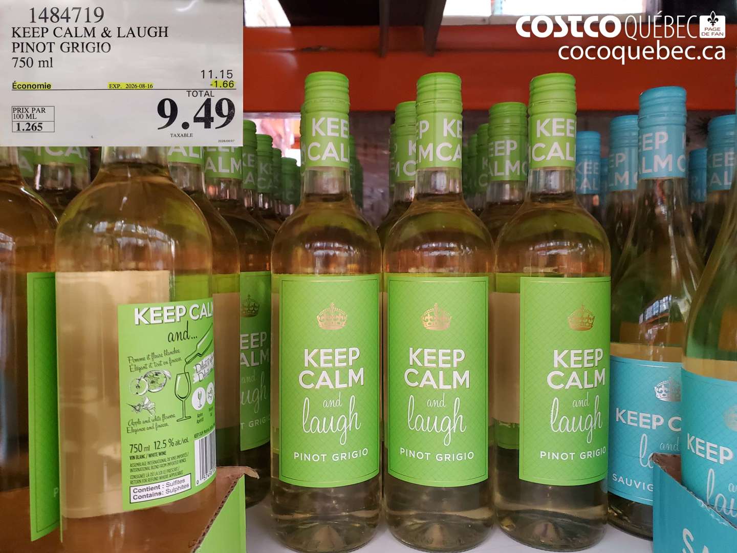 1484719 KEEP CALM & LAUGH PINOT GRIGIO ($1.66 INSTANT SAVINGS EXPIRES ON 2026-08-16) $9.49
