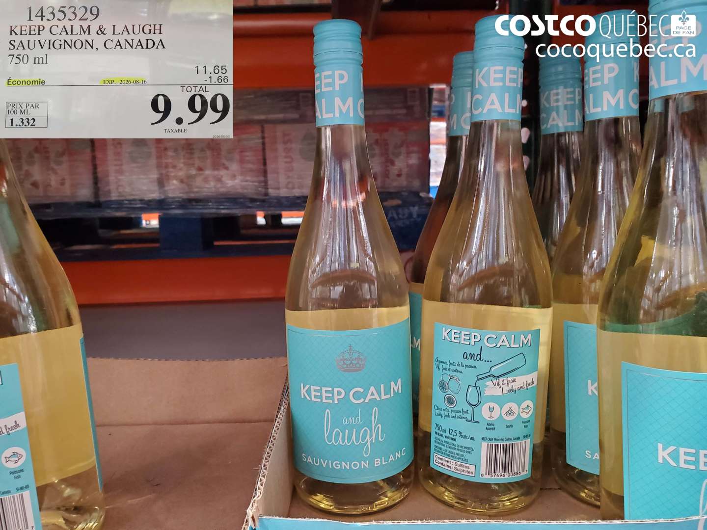 1435329 KEEP CALM & LAUGH SAUVIGNON, CANADA 750 ML ($1.66 INSTANT SAVINGS EXPIRES ON 2026-08-16) $9.99