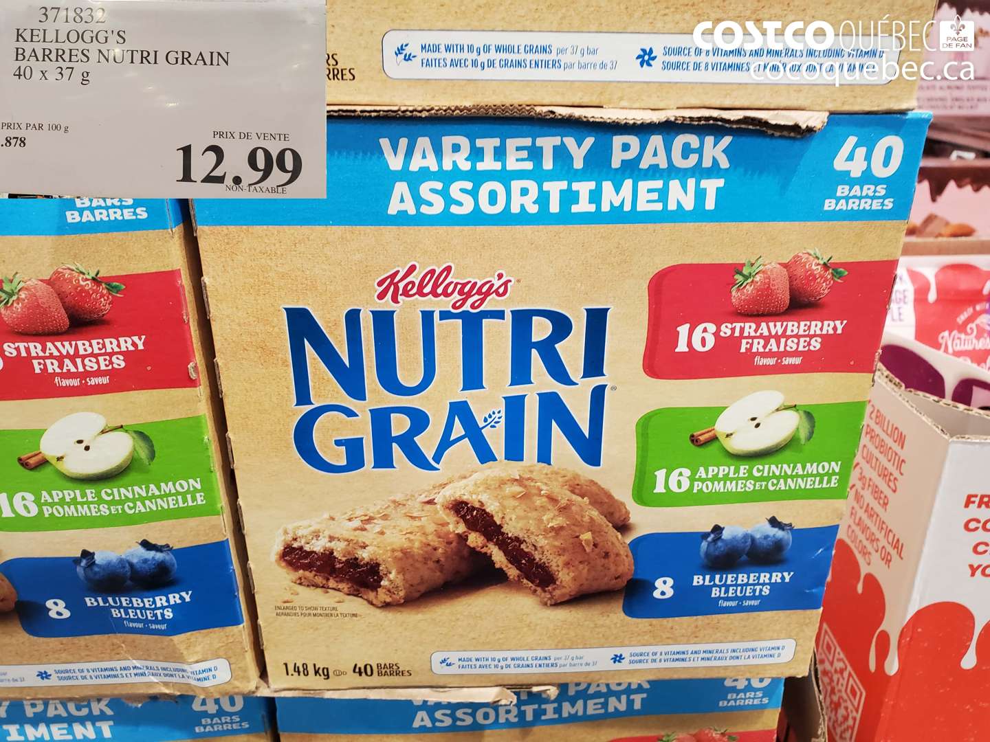 371832 KELLOGG'S BARRES NUTRI GRAIN $12.99