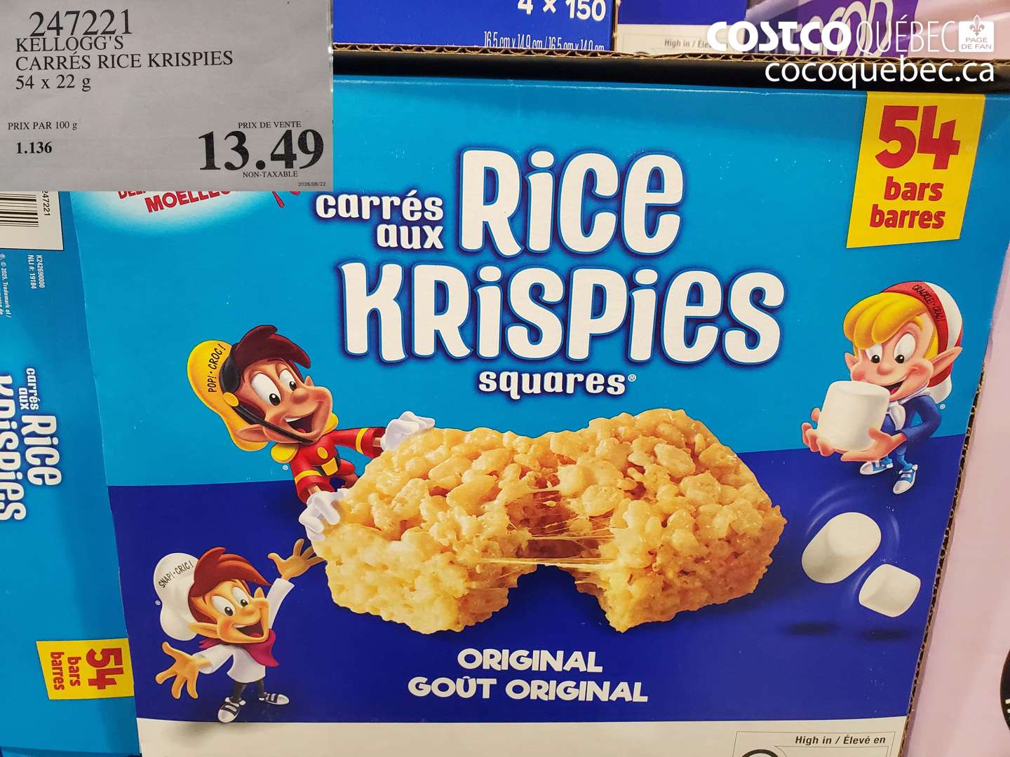 247221 KELLOGG'S CARRÉS RICE KRISPIES $13.49