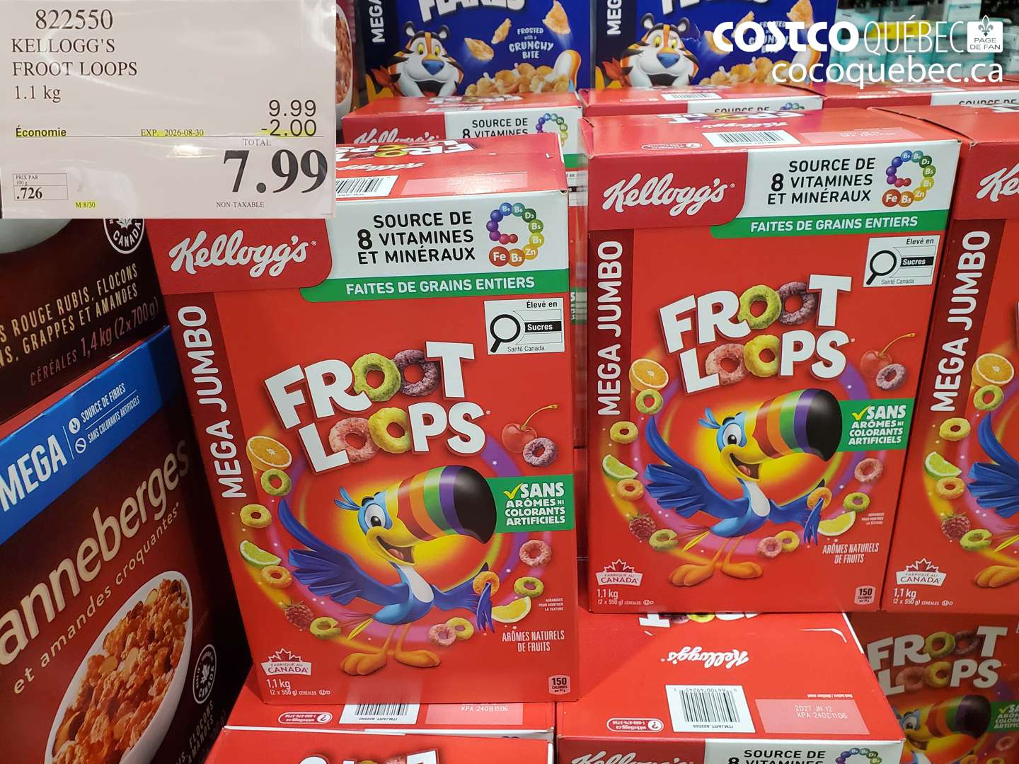 822550 KELLOGG'S FROOT LOOPS ($2.00 INSTANT SAVINGS EXPIRES ON 2026-08-30) $7.99