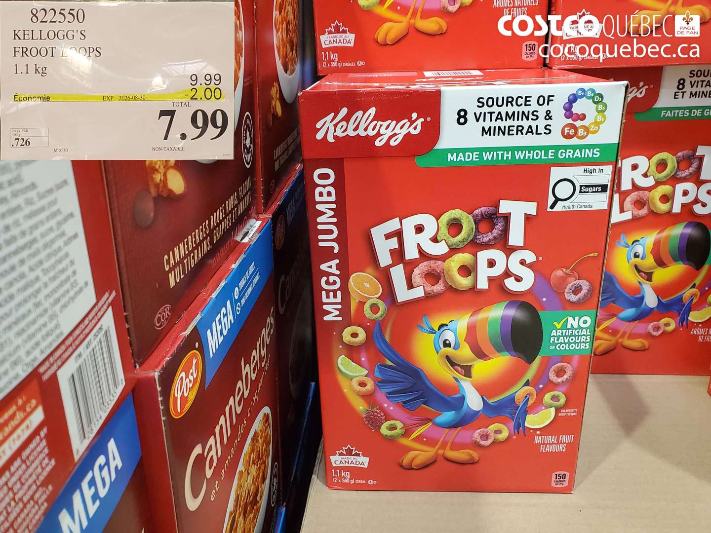 822550 KELLOGG'S FROOT LOOPS ($2.00 INSTANT SAVINGS EXPIRES ON 2026-08-30) $7.99