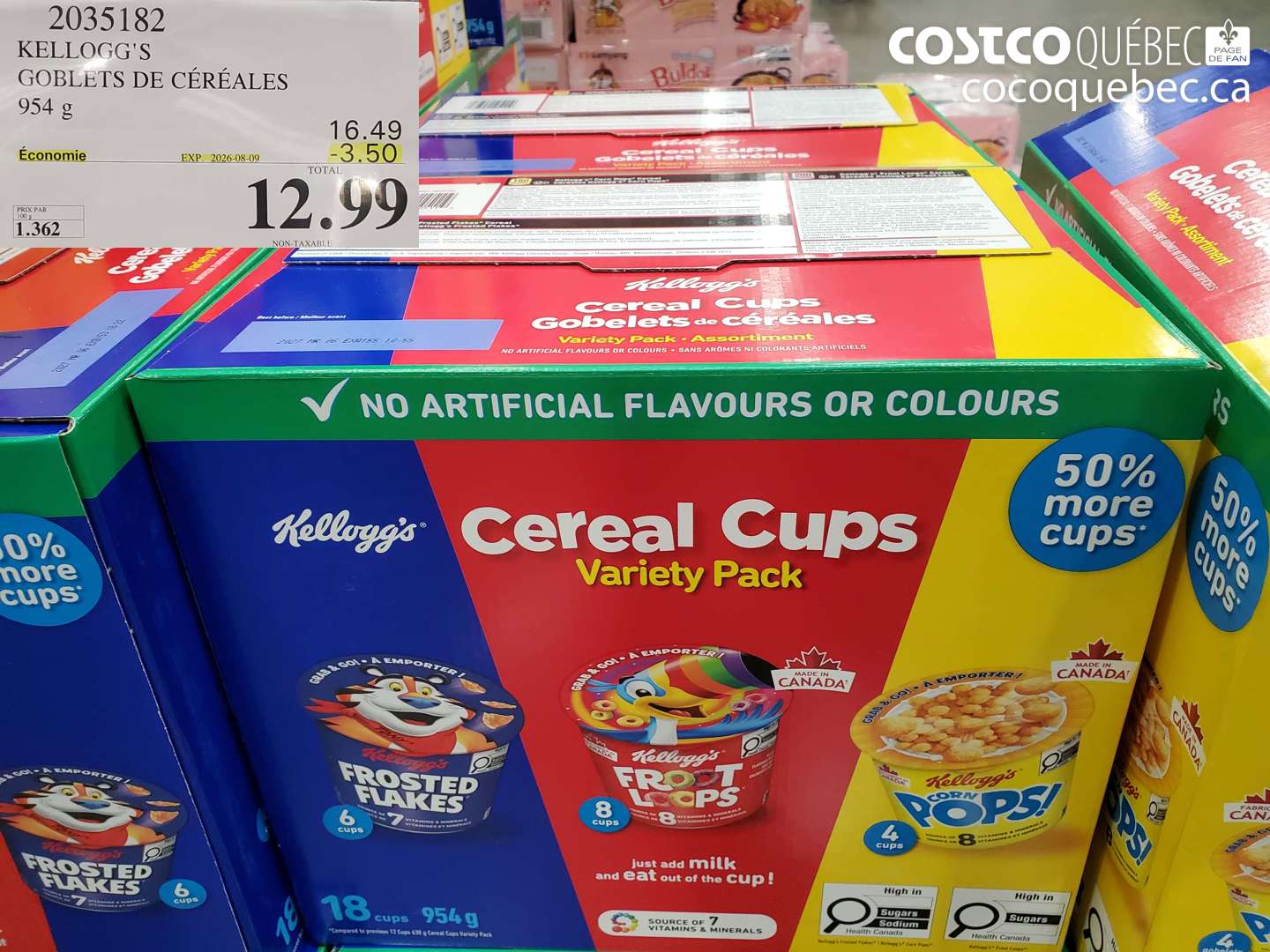 2035182 KELLOGG'S GOBLETS DE CÉRÉALES 954 G ($3.50 INSTANT SAVINGS EXPIRES ON 2026-08-09) $12.99