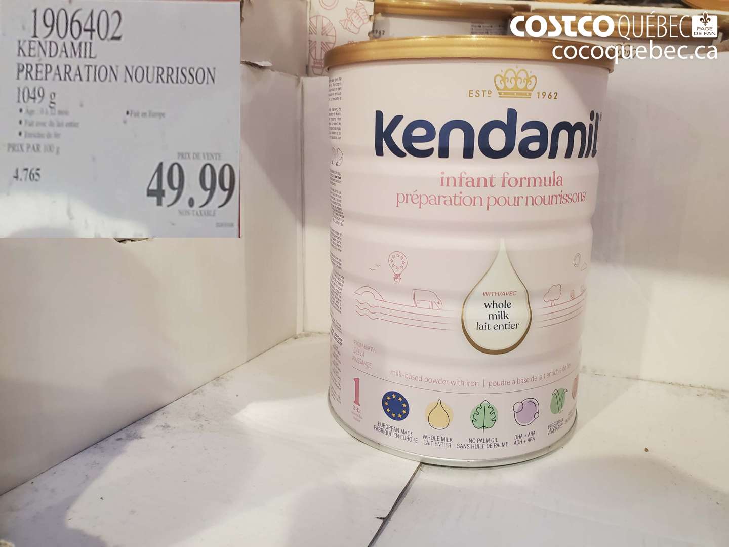 1906402 KENDAMIL PREPARATION NOURRISSON $49.99