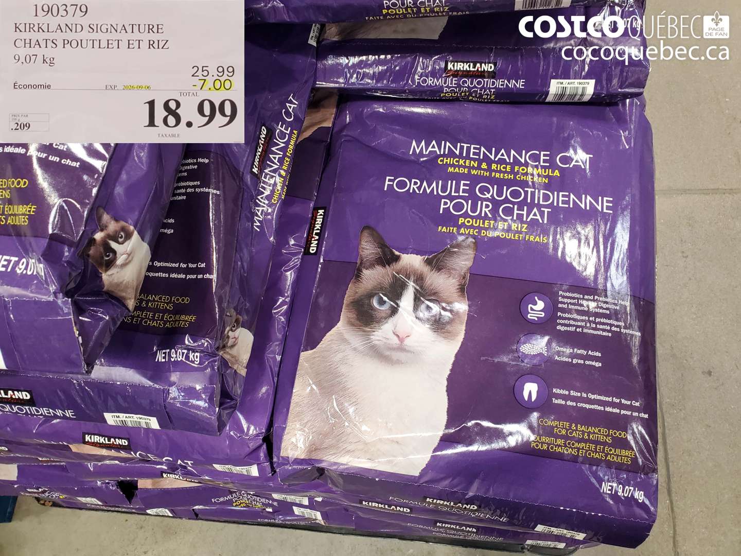 190379 KIRKLAND SIGNATURE CHATS POUTLET ET RIZ ($7.00 INSTANT SAVINGS EXPIRES ON 2026-09-06) $18.99