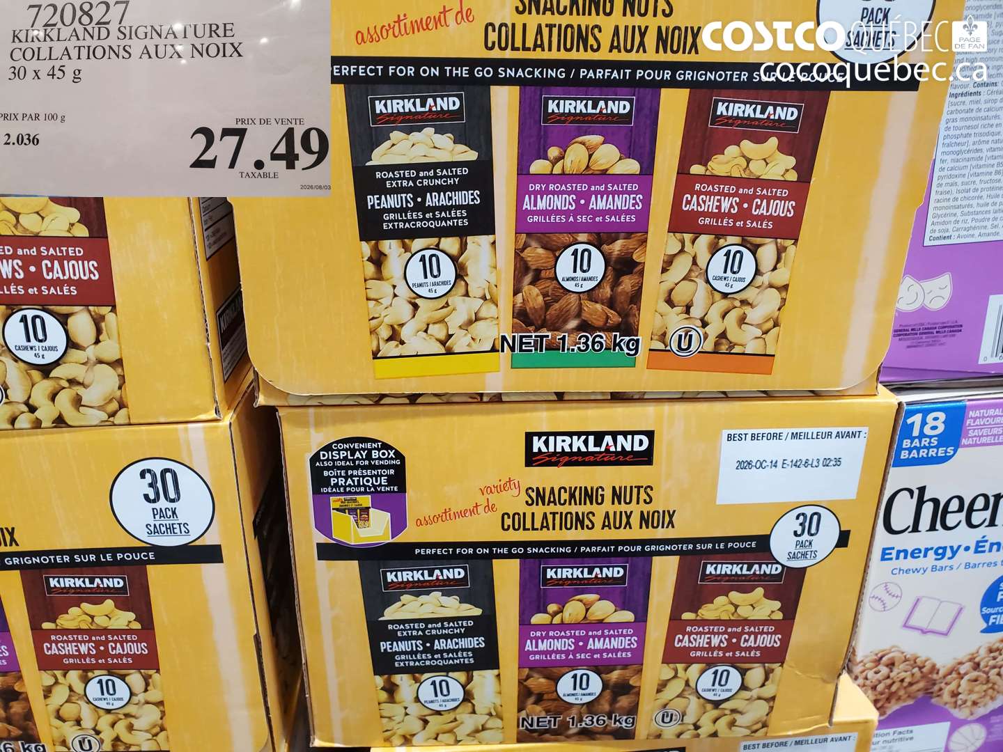 720827 KIRKLAND SIGNATURE COLLATIONS AUX NOIX $27.49