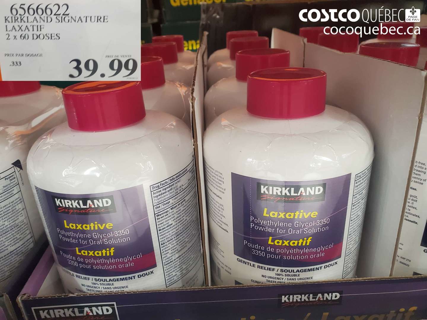 6566622 KIRKLAND SIGNATURE LAXATIF $39.99