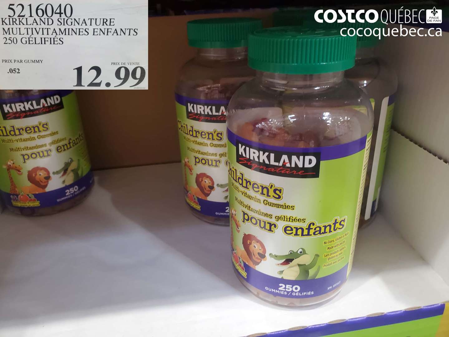 5216040 KIRKLAND SIGNATURE MULTIVITAMINES ENFANTS 250 GÉLIFIÉS $12.99