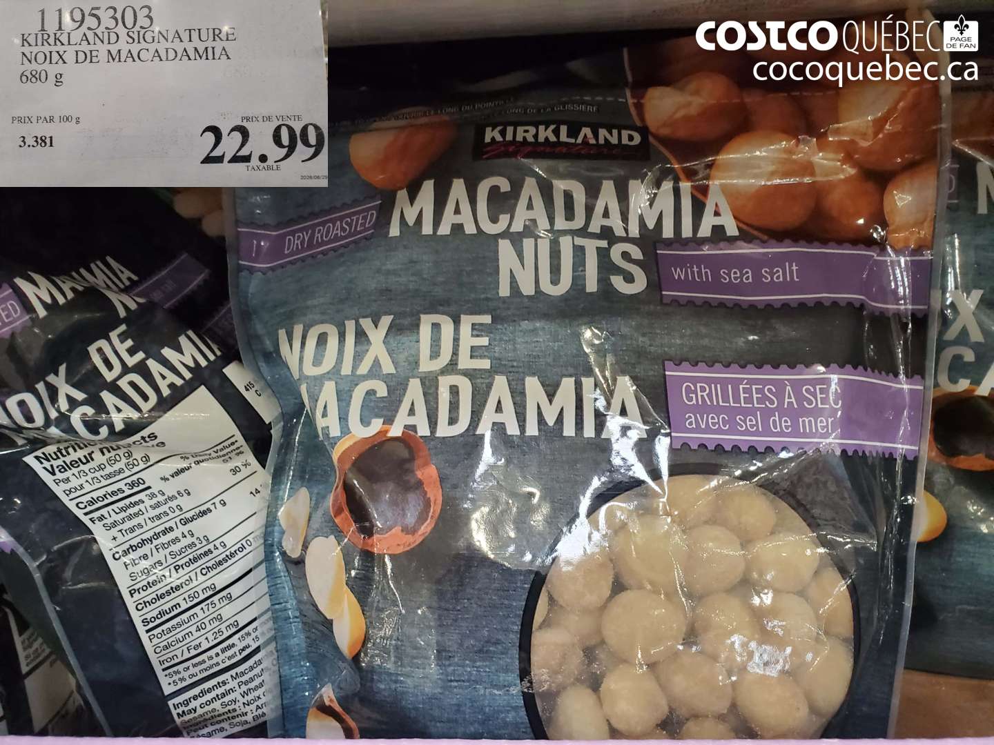 1195303 KIRKLAND SIGNATURE NOIX DE MACADAMIA $22.99