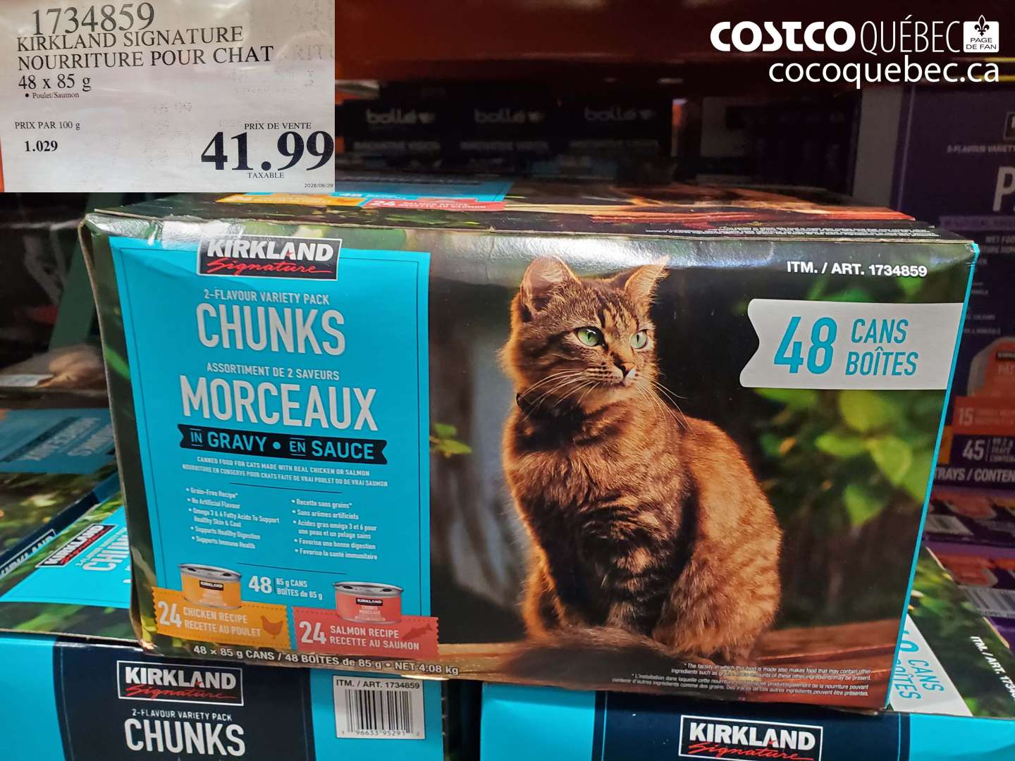 1734859 KIRKLAND SIGNATURE NOURRITURE POUR CHAT 48 X 85 G $41.99