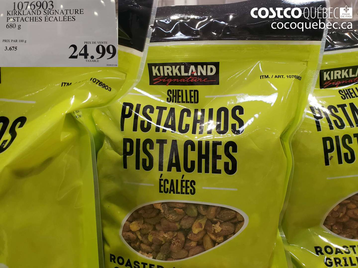 1076903 KIRKLAND SIGNATURE PISTACHES ÉCALÉES $24.99