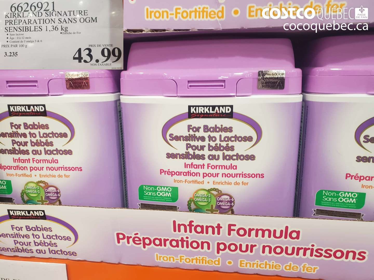 6626921 KIRKLAND SIGNATURE PRÉPARATION SANS OGM SENSIBLES 1.36 KG $43.99
