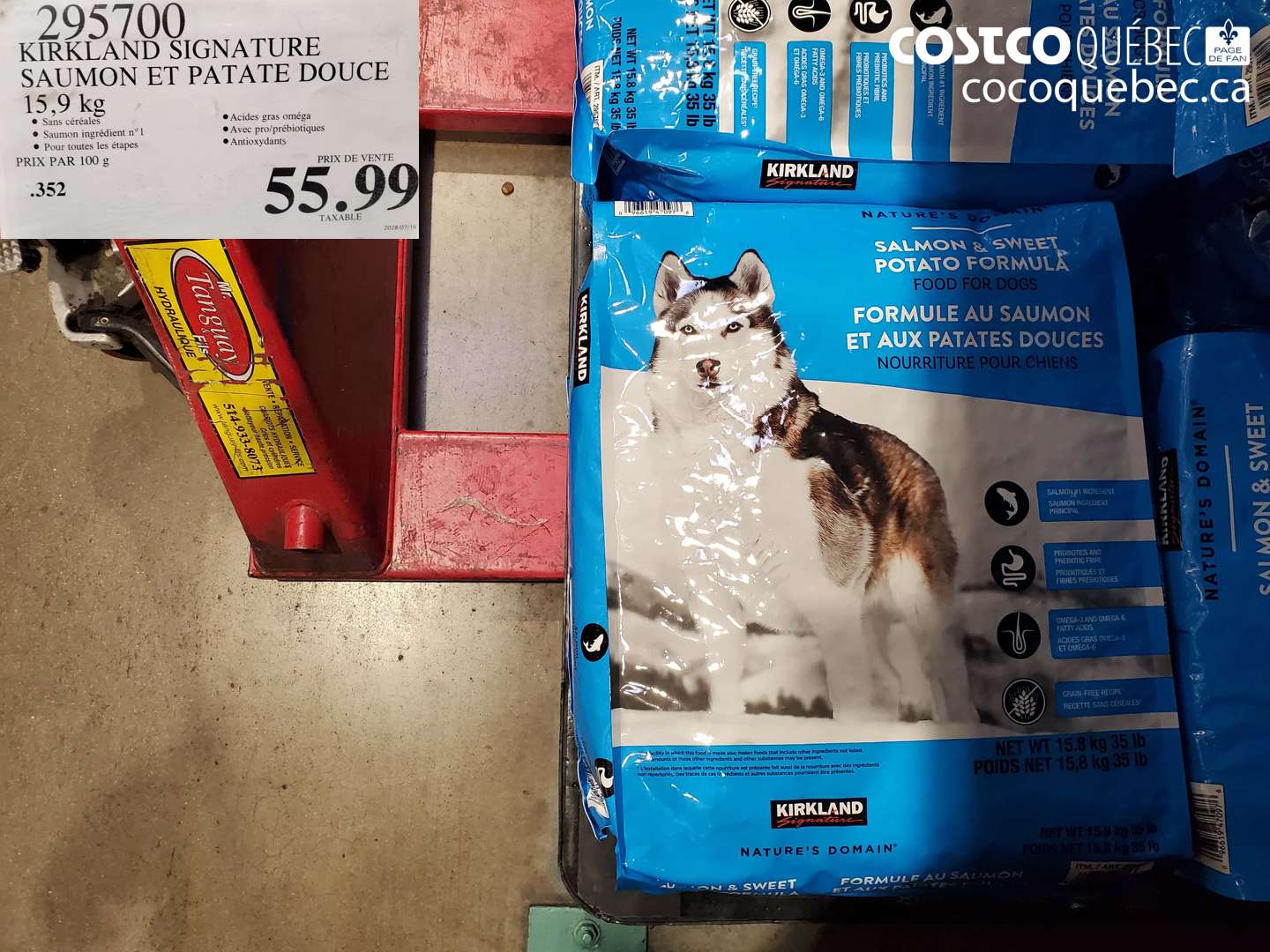 295700 KIRKLAND SIGNATURE SAUMON ET PATATE DOUCE 15.9 KG $55.99